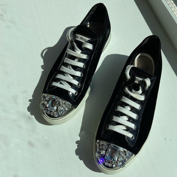 Miu miu rhinestone sneakers size 7 - Picture 1 of 4